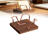 Two Piece Practical Wood Desktop Note Paper Storage Stand Stable Holder Convenient Organizer For V1192-AZ-W-28201