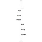 Artiss Tension Pole Shower Caddy Steel Corner Bathroom Shelf Black BSR-B-6T-CN-BK