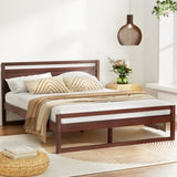 Artiss Bed Frame Double Size Wooden Walnut WITTON WBED-WITTON-D-WAL-AB