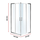 1000 x 900mm Sliding Door Nano Safety Glass Shower Screen By Della Francesca V63-829351