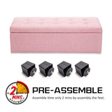 Storage Ottoman Stool 102cm Fabric PINK V274-FT-GQ003-PK