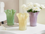 Nordic-Style Glass Vase - Elegant Fluted Flower Vase for Home Decor V888-ELOSUNG25575