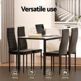 1 Artiss Dining Table and 4 Chairs Set Marble Effect DINING-B-SET-MAR120-AB