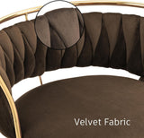 SERENIT Golden Swivel Upholstered Velvet Adjustable Height Counter Stool with Metal Frame Coffee V255-SE-GP2312R-COFFEE