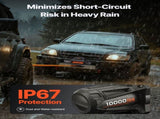 Electric Winch, 4500 kg Load Capacity, 12V DC Truck Winch with 8.9 mm x 27.4 m Synthetic Rope, V952-HCSDDJP100008DXYL001V9