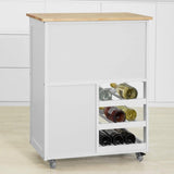 Kitchen Trolley with Wine Racks, Portable Workbench and Serving Cart for Bar or Dining V178-84621