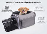 Dog Bike Basket Pet Carrier Backpack 3-in-1, Foldable Expandable Cat Carrier for Bicycle Handlebar, V1107-CS-OLGPFGG10