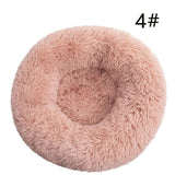 Calming Donut Pet Bed -Soft Faux Fur, Anti-Anxiety Fluffy Round Bed for Cats and Small Dogs V888-ELOSUNG10267