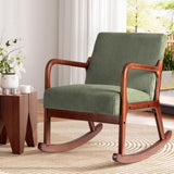 Artiss Rocking Armchair Nursing Chair Corduroy Green UPHO-E-ARM-01-COR-GN