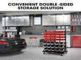 BAUMR-AG 94 Parts Bin Rack Storage System Mobile Double-Sided - Red V219-STRBRKBMRAM94R