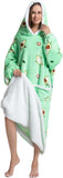 Oversized Hoodie Blanket - Super Soft & Warm - Layered Flannel with Sleeves - Beautiful Print V1189-HB003WSRD00005
