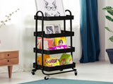 Levede 4 Tiers Kitchen Trolley Cart Black HO0576-4-BK_NZ
