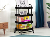 Levede 4 Tiers Kitchen Trolley Cart Black HO0576-4-BK