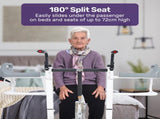 Equipmed Patient Lift Transfer Chair, Easy Hydraulic Height Adjustment, Shower Compatible, Over V219-HELTRNEQHT5A