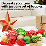 Jingle Jollys 155pcs Christmas Tree Decorations Set Baubles Ornaments Party XMAS-MIX-155PCS-ORNAMENTS