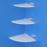 White Wood Corner Floating Shelves Wall Decor Set 3PCS for Home Office Storage and Display V1369-AZ3-W-24972