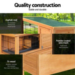 i.Pet Rabbit Hutch Chicken Coop 91.5cm x 46cm x 116.5cm Chicken Coop Large House Cage Run Wooden PET-GT-RHT1240-3L