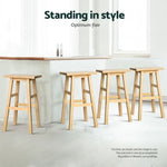 Artiss 4x Bar Stools Kitchen Chairs Wooden Nature BA-G-7031-NTX4