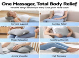 Livemor Back Massager with Heat, USB Neck and Shoulder Massage Pillow, 3-Speed Ergonomic Lumbar BACK-MASSAGER-U-GY