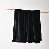 Bianca Tambar Black Faux Fur Throw Rug 130 x 170 cm V442-BCA-THROW-TAMBAR-BLACK-RE
