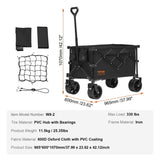 VEVOR Collapsible Folding, 220 L Beach Cart with All-Terrain Wheels, Heavy Duty Folding V952-ZDHYBXSSTCHSUI4Z5V0