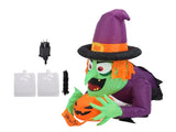 4.43ft Witch Broke Out From Window Inflatable Decoration Built in LED Light Outdoor Props Blow Up V1294-YM0901-3115240073312