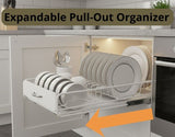 CARLA HOME 2 Pack Pull Out Dish Rack for Kitchen Cabinet with Slide Out Drawer Organizer for Plates, V178-36327