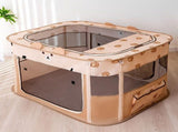 Foldable Pet Playpen with Zippered Top, Portable Cat Whelping Box & Puppy Kennel for Indoor/Outdoor V1341-ZY-KSY2YC39