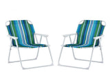 Gardeon Outdoor Chairs Folding Camping Chair Steel Portable Patio Furniture ODF-BEACH-FC39-BL-2X