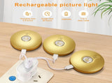 Rechargeable Picture Lights, 6 Pack Gold Wireless Art Lights with Remote and Touch Control, 3 Colour V1171-CC-BOM001350