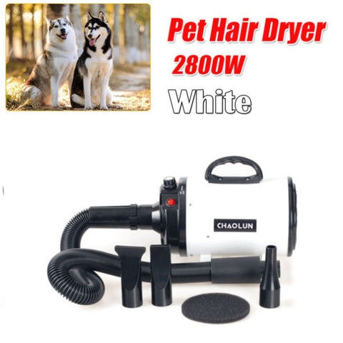 Pet Dog Cat Hair Dryer Grooming Blow Speed Hairdryer Blower Heater Blaster 2800W white V201-W12080624