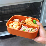 2 Pack Silicone Bento Box, 4-Compartment Bento Lunch Containers Leak-Proof Salad Bento Box for V1192-AZ-W-16002