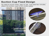 LXLA One-Way Mirror Roller Shade with Suction Cups, Punch-Free Single Way See-Through Clear Sun V1188-ZC-01-90