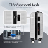 20" Digital Weighing Scale and USB Charging Port Lightweight Carry-on Luggage Suitcase Silver V915-FB3001-S-SL