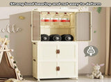CARLA HOME 3 - Tier Foldable Wardrobe Cabinet - White - Plastic - Clothe Storage V178-36498