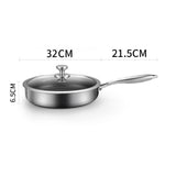 304 Stainless Steel Frying Pan Non-Stick Cooking Frypan Cookware 32cm Honeycomb SingleSided V255-304-32CM-PAN-LID