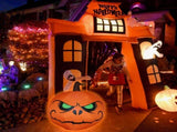 3.9FT Halloween Inflatable Pumpkin LEDs Blow Up Green-eyed Pumpkin Inflatables Outdoor Decorations V1294-YM0901-L6891US