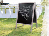 P&P Rustic Wooden Double-Sided Chalkboard Sign for Indoor & Outdoor Use V767-XJJ38-GY-CX-S-V1