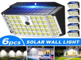 6 Pack Black Solar Motion Sensor Lights Outdoor Security Lamp 2000LM IP65 V178-59205