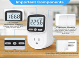Upgraded Watt Meter Power Meter Plug Home Energy Monitor Snap Button Kit with Snaps Pliers, 240 V1258-DP02-C-949