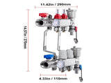 2-Branch Heat Manifold, 1/2" PEX Tubing Manifold, Stainless Steel PEX Manifold for Hydronic V952-DRFSQBXG2HLG7E0T8V0