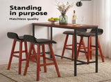 Artiss 5Pcs Bar Table and Stools Set Dining Desk Kitchen Chairs Cafe Pub Wood BA-TAB-SET-077X4-BK