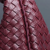 Dark Brown Elegant Woven PU Leather Hobo Bag - Stylish Large-Capacity Shoulder Handbag for Women V888-ELOSUNG11527