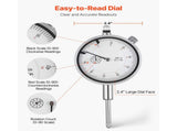 Dial Test Indicator with Magnetic Flexible Base Stand, 0.03 mm Accuracy, 0-25.4mm Range, Fine V952-NJCLGJGJDBFBE9F6A001V0