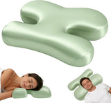 Side Sleeper Pillow for Anti-Wrinkle, Cooling Memory Foam Beauty Pillows for Neck Pain & Breathing V1107-115-88297-GRN