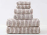 Luxury Cotton Striped Towel Set - 6 Piece Set , Ultra V888-ELOSUNG11391