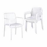 Gardeon 4PC Outdoor Dining Chairs Patio Furniture PP Stackable Chair Garden White ODF-CHAIR-PP-STR-WH-4X