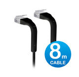 UniFi Patch Cable 8m Black, Both End Bendable to 90 Degree, RJ45 Ethernet Cable, Cat6, Ultra-Thin V1202-V2-NHU-UC-PATCH-8M-BK