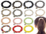 Crystal Hair Ties, Elastic Crystal Pearls Hair Rope Ponytail Hair Holders Head Bands Ropes Hair V1192-AZ-W-20433