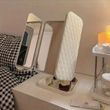 Smart Touch LED Vanity Mirror - 3 Color Dimmable Lights, 270&deg Adjustable, Rechargeable Desktop V1232-HZJSZ002